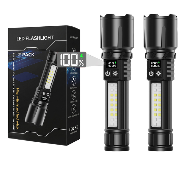 Portable Rechargeable High Power LED Tactical Flashlight Zoomable Long Range Waterproof Outdoor Emergency Torch