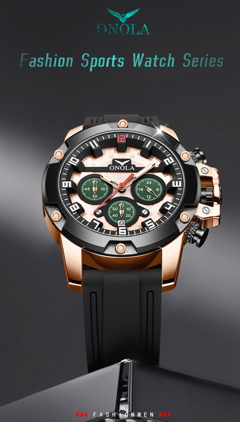 ONOLA 6858 Men's Wrist Watch Water Resistant Chronograph