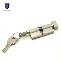 Cylindre de serrure de porte en laiton plaqué zinc à bouton unique Euro 60 mm, grade 2 ANSI, avec 3 clés en fer, personnalisable en usine, vente en gros