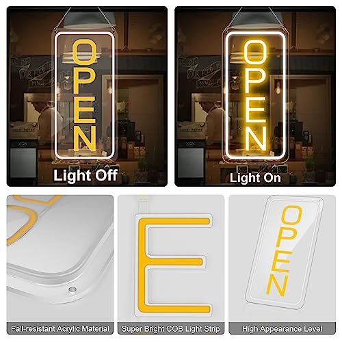 22.8"x 11.8" Ultra Bright 12V Neon Open Sign for Business, LED Open Neon Sign, Electric Light up Signs for Stores, Restaurants · image 6