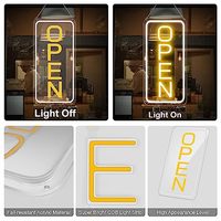 Enseigne ouverte au néon ultra-lumineuse 12V de 22,8 x 11,8 pouces pour les entreprises, enseigne ouverte au néon LED, enseignes lumineuses électriques pour les magasins, les restaurants