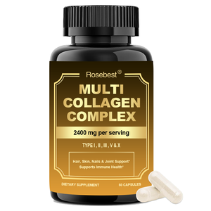 Rosebest Natürliche Vegane Bio 2400mg Multi Hydrolysierte Kollagen-Peptide Komplex Kapseln Nahrungsergänzungsmittel für Haare, Haut & Nägel - Product Image 1