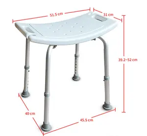 OEM/ODM גובה מתכוונן מקלחת כיסא אלומיניום אמבטיה כיסא לקשישים החלקה אמבטיה כיסא מקלחת מושב קשישים