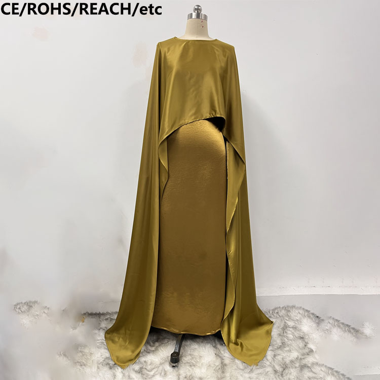 slim fit dress slacks Silky Satin Midi Gold