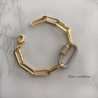 Mode exquis Design Simple bijoux de tous les jours or trombone chaîne vis mousqueton charme Bracelet réglable