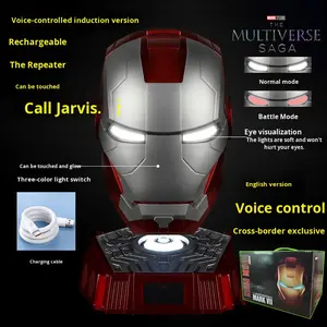 Capacete Mechahead do Homem de Ferro MK5, Engraçado, de Plástico, com Controle de Voz, Iluminação Elétrica, Transformável, para Cosplay de Halloween - Product Image 2