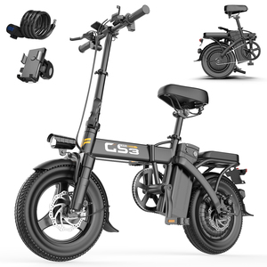 Bicicleta Eléctrica Plegable de 48V 250W 15AH con Llantas Gruesas de 14'' para Ciudad, Bicicleta Eléctrica Plegable para Adultos, Bicicleta Eléctrica Todoterreno de 20 Pulgadas con Llantas Gruesas 250W 48V 40 - Product Image 1
