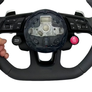 Volante de Cuero para Auto, Compatible con Audi Q3 Q5 A3 S3 S8 R8 S6 S7 A4 A5 A6 A7, Color Personalizado, Botón de Encendido, Venta Directa de Fábrica - Product Image 3
