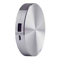 Batterie externe ronde personnalisée 6000 mAh avec coque en alliage d'aluminium, forme unique, batterie externe portable pour cadeau, batterie externe élégante