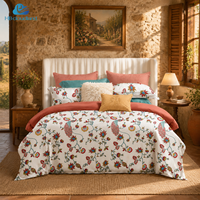 Ensemble de literie en coton égyptien de qualité supérieure, certifié OEKO-TEX, approuvé GOTS, 300TC, résistant à la décoloration, doux, imprimé, taille Queen, Cloudland