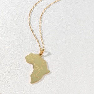 Collar con colgante de <span class=keywords><strong>mapa</strong></span> africano de <span class=keywords><strong>África</strong></span> con relleno de oro de 18K <span class=keywords><strong>para</strong></span> hombres y mujeres, joyería etíope al por mayor, collar de <span class=keywords><strong>mapa</strong></span> africano de acero inoxidable - Product Image 1