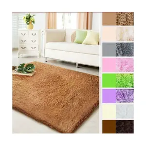 Moderne simple couleur unie cheveux longs lit chambre salon baie vitrée table basse tapis confortable