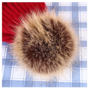 <span class=keywords><strong>Bonnet</strong></span> en tricot jacquard pour <span class=keywords><strong>femme</strong></span>, protection des oreilles, en coton et élasthanne, couleur unie, grand <span class=keywords><strong>pompon</strong></span>, chaud et tendance, automne-hiver, 48-50 cm - Product Image 5