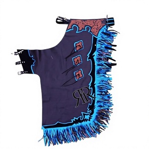Custom Western Rodeo Chaps Hand Tooled Leather Fringe Riding Chaps Cowhide Show Chaps for Men and Women - Product Image 1