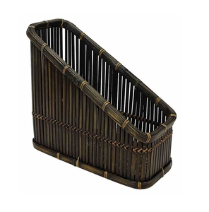 Handmade Rustic Round <b>Bamboo</b> Woven Basket Decorative Handcrafted Storage <b>Container</b> for Retail Display - Product Image 2