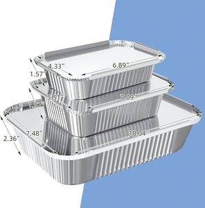 Hot Sale 300ml PP 10oz Aluminum <b>Foil</b> <b>Container</b> Food Packaging Disposable Microwavable Food Grade Cooking Meal Take Away Tray Lid - Product Image 2