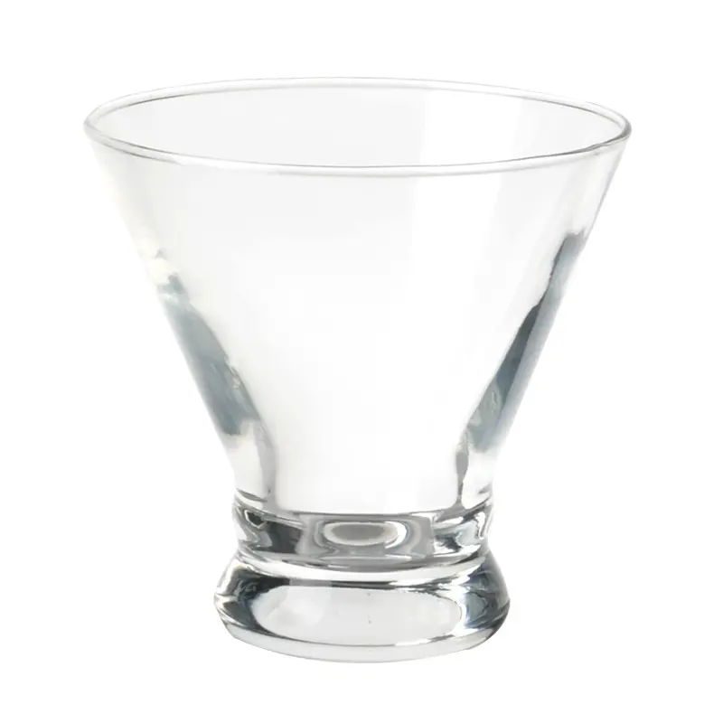 Venta al por mayor de boca ancha trompeta de vidrio taza de postre bebida creativa vidrio whisky licores vidrio