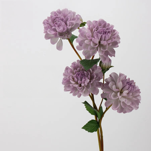 Vente directe usine – Fleurs artificielles décoratives Dahlia et Chrysanthème, design floral pour mariage, échantillon de fleurs de table au toucher naturel - Product Image 6