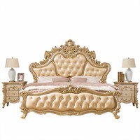 Ensemble de chambre à coucher de luxe de conception européenne haut de gamme, lit en cuir king size, lit double de 1,8 m, meubles modernes de luxe