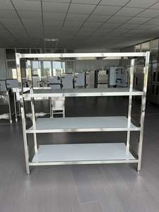 ชั้นวางของสแตนเลสพร้อมชั้นวาง4ชั้นสำหรับอุปกรณ์จัดเลี้ยงและร้านอาหารของโรงแรม - Product Image 6