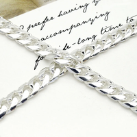 Chaîne cubaine Miami large polie en argent sterling 925 de 6,6 mm, en gros, par rouleau, pour la fabrication de colliers lourds pour hommes