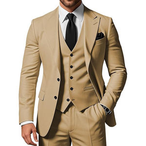 男性用3ピーススリムフィットタキシードスーツ結婚式パーティープロムスビジネスプラスサイズ大人用 - Product Image 3