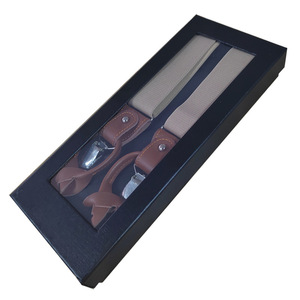 Nouveau homme 'bretelles en cuir noir <span class=keywords><strong>6</strong></span> Clips bretelles cadeau père/mari Suspensorio pantalon hommes bandoulière Clip - Product Image 3