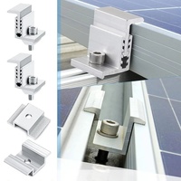 Pince de fixation solaire d'usine AL6005-T5, pince d'extrémité, pince intermédiaire, support de montage de structure solaire pour toiture