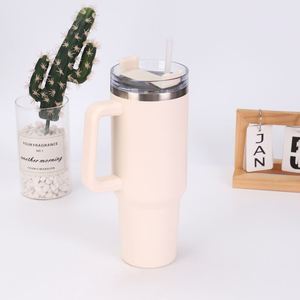 <b>Travel</b> Car H1.0 <b>Handle</b> <b>Mug</b> 40oz Double Wall Insulated Tumbler Lid Straw Anti-Slip ODM Custom Brand - Product Image 3
