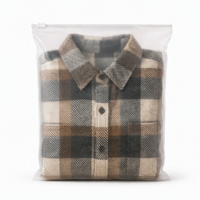 Sacs à fermeture éclair en PE givré pour vêtements, sacs à vêtements semi-transparents en CPE avec fermeture à glissière pour emballage de détail