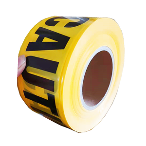 2025 nóng bán <span class=keywords><strong>PE</strong></span> 2 ''3 inch 500Meter polyethylene thận trọng cảnh báo băng an toàn băng vàng đen và đỏ đen in - Product Image 4