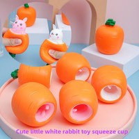 Jouets anti-stress à presser en plastique, style TikTok, lapin carotte, figurines de poche, en boîte colorée