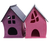 Lit pour chat en feutre Halloween, chaud, respirant, style château, durable, couleur personnalisée, nid pour animaux de compagnie de dessin animé pour toutes les saisons