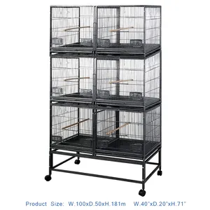 Canary Cages SMALL PARROT BIRD FINCH CANARY BIRD AVIARY CAGE WIRE BREEDING BIRD CAGE W/STAND AND WHEEL