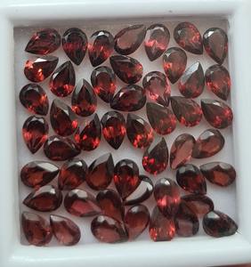 Piedra preciosa de alta calidad diseño personalizado piedra preciosa granate Natural forma de pera larga 8x6mm rojo Diy accesorios de joyería 100% Color Natural - Product Image 5