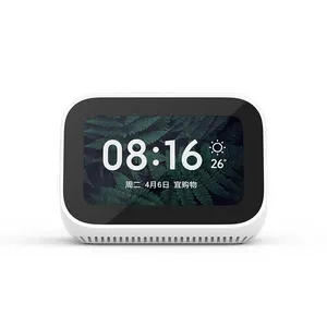 Xiaomi AI מגע מסך רמקול דיגיטלי תצוגת שעון מעורר WiFi חכם חיבור עם וידאו פעמון Mi רמקול