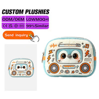 Dompet Koin Boneka Bulu Lembut Super Empuk Bordir Custom 18cm Isi Kapas PP OEM ODM 100 Pcs MOQ untuk Tas Hadiah Grosir
