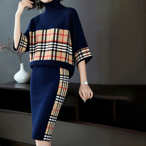 Pullover Plaid Casual a maniche a <span class=keywords><strong>tre</strong></span> <span class=keywords><strong>quarti</strong></span> da donna con scollo all'americana - Product Image 3