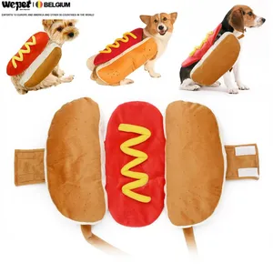 Pet elbise kostüm Hot Dog şekilli Dachshund sosis S M L ayarlanabilir elbise komik isıtıcı yavru köpek kedi giyinmek malzemeleri