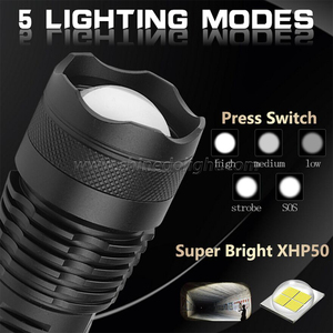 Shinedo Super Bright Outdoor Zoom Aluminum Portable <strong>Flashlight</strong> 2000 Lumen Waterproof With P50 <strong>LED</strong> Rechargeable Torch <strong>Flashlight</strong> - Product Image 3