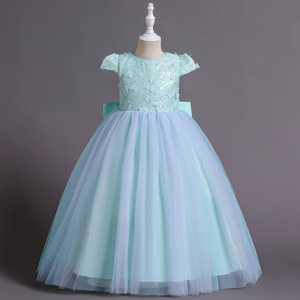 Girls' Mid Length Tulle Princess Dress O Neck A Line Green Wine Red Rose Color For Flower Girls - Product Image 4