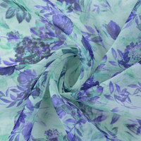 Polyester Ratti Swiss Japan Voile Custom Digital Print Floral cetak kain untuk wanita Lagen Toub berbulu