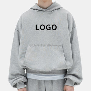 High Quality Cotton Winter <b>Hoodie</b> Oversized Heavyweight Boxy Hoodies Custom logo Cropped Oversized French Terry Baggy Hoodies - Product Image 2