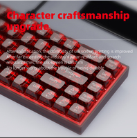 Clavier de jeu MLOONG K680 à 68 touches remplaçables à chaud avec touches transparentes rouges, clavier mécanique à interrupteurs rouges pour ordinateur portable PC