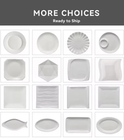Vente en gros d'usine, assiettes à dîner en céramique blanche personnalisées imprimées de 7 à 10 pouces, vaisselle en grès pour utilisation en restaurant