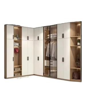 SANTOPOVA Customizable Modern Swing Door Bedroom Furniture Hanging Rod and <b>Drawer</b> Storage <b>Wardrobe</b> Cloth Organizer - Product Image 4