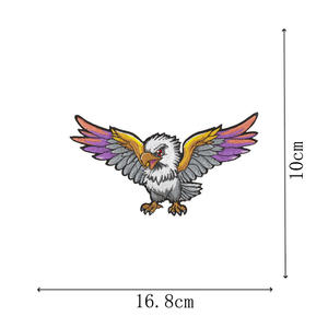 铁在大型刺绣高级摩托车骑士徽章双枪鹰补丁 - Product Image 5