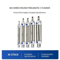 Cylindre pneumatique miniature rond en acier inoxydable à double action, série MA, MAC, course réglable, adapté aux machines industrielles
