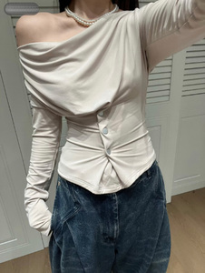 Leduo Women's Ice Silk Modal <b>Long</b> <b>Sleeve</b> <b>Top</b> Draped <b>Cowl</b> <b>Neck</b> Slim Button Down Casual Blouse - Product Image 2