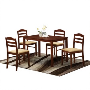 <b>Solid</b> Dining <b>Table</b> and Chair JCT A GATA 1+4 Modern <b>Solid</b> Rubber <b>Wood</b> <b>Top</b> High Durability Furniture Design Malaysia - Product Image 2